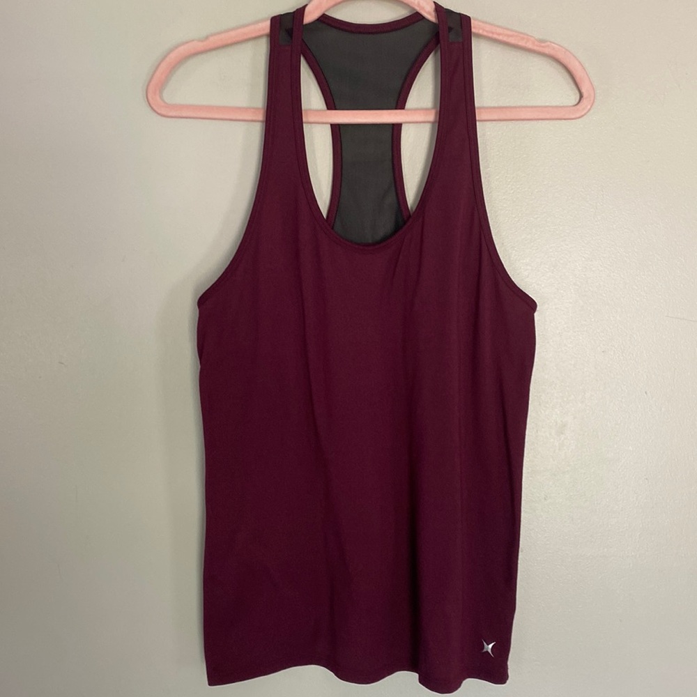 Express EXP CORE Performance Workout Tank - Maroon & Black - XS